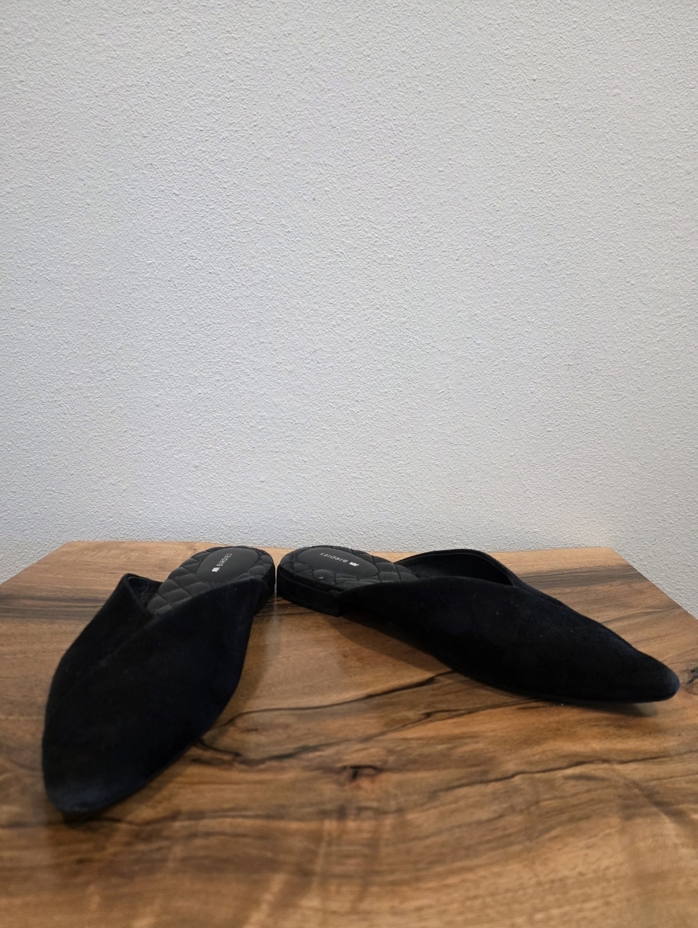 Birdies Swan Black Suede Mules - Picture 2 of 12